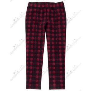 Gymboree Girls Casual Pullon Ponte Pants Red Plaid Size 6 NWT